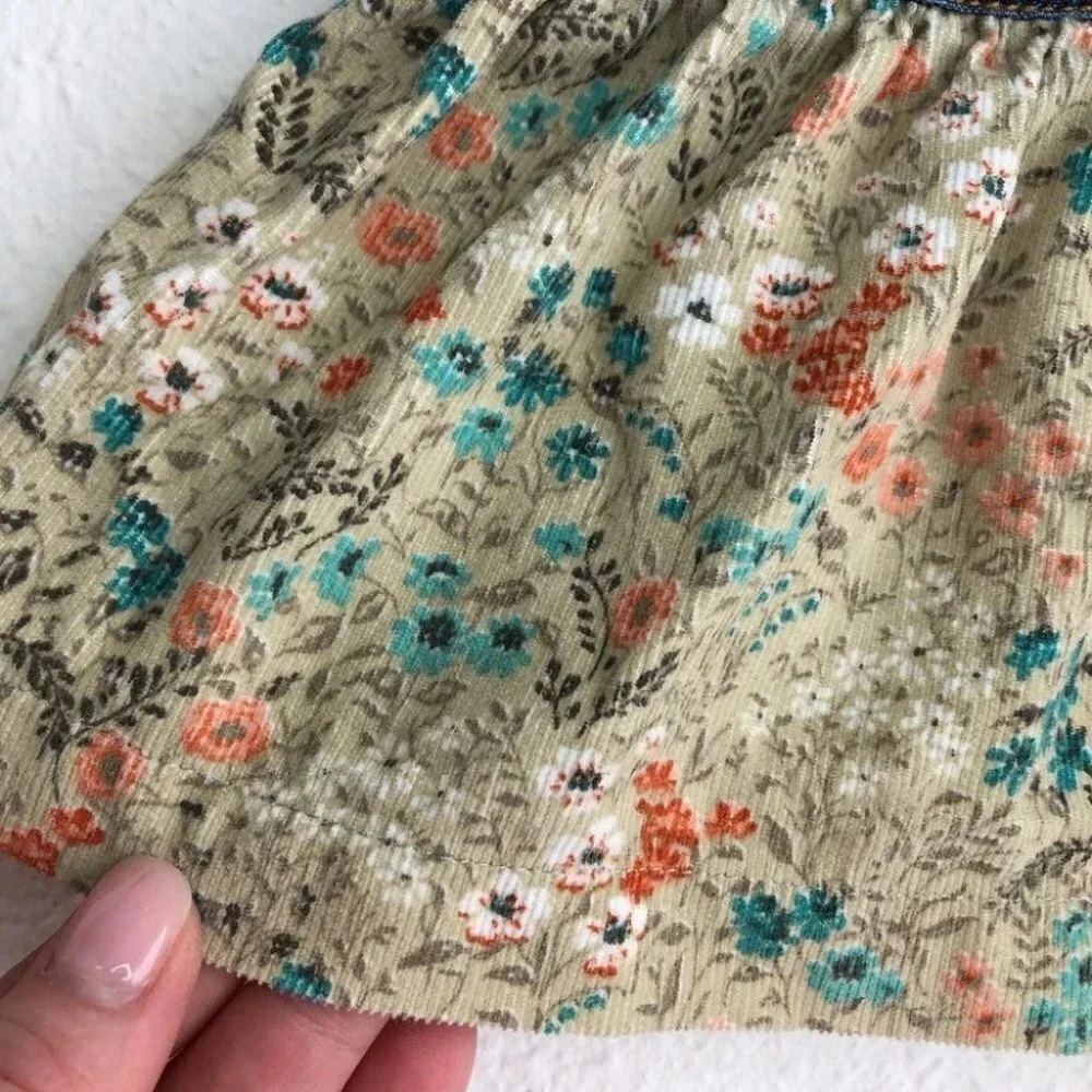 Mayoral dress long sleeve‎ denim with floral corduroy skirt size 9 months